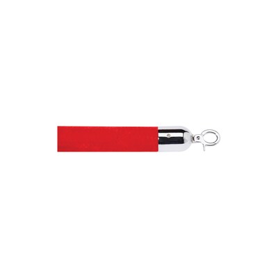 Queue Solutions Velour Rope; With Silver Snap Ends, Red, 6