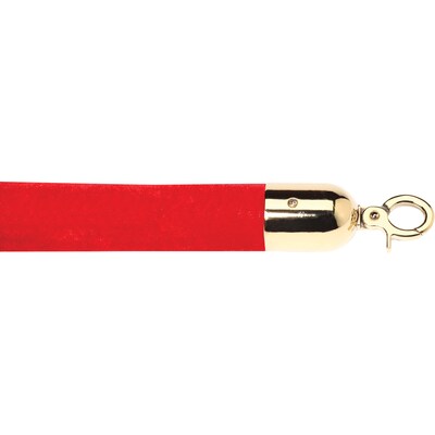 Queue Solutions Velour Rope; With Brass Snap Ends, Red, 6