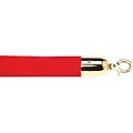 Queue Solutions Velour Rope; With Brass Snap Ends, Red, 6