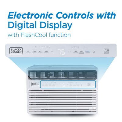 Black & Decker Energy Star 115-Volt 8,000 BTU Window Air Conditioner with Remote, White (BD08NWES)