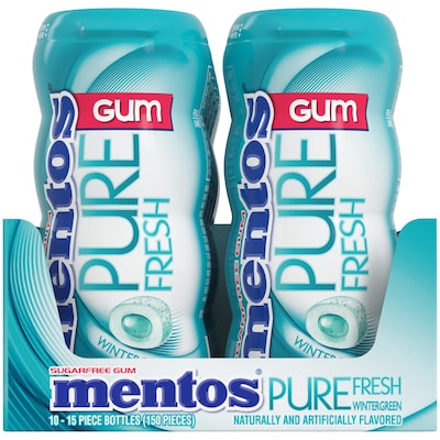 Mentos Pure Fresh Sugar Free Wintergreen Gum, 10 Packs/Box (VAM1463621)