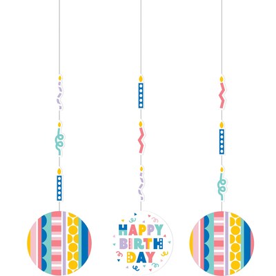 Creative Converting Party Patterns Birthday Décor Kit, Multicolored, 18/Pack (DTC9507E1A)