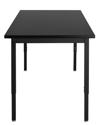 National Public Seating SLT Series Height Adjustable Utility Table, 30"W x 72"D, Black (SLT3-3072C)