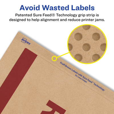 Avery Laser/Inkjet Rectangle Multipurpose Labels, 10" x 7.5", Kraft Brown, 100 Labels/Box ( 94264)