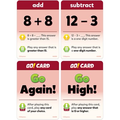 Teacher Created Resources It's GO Time!: Addition & Subtraction, 108/Pack (TCR66108)