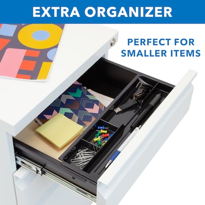 Mount-It! 3-Drawer Mobile File Cabinet, Letter & Legal Size, Lockable, 23.72"H x 14.7"W x 18.11"D, White (MI-941W)