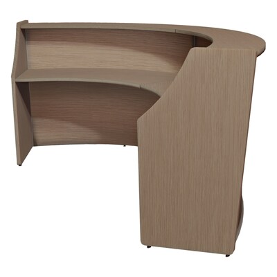 Regency Marque 124"W Curved Double-Unit Reception Desk, Noble Oak (77292NO)