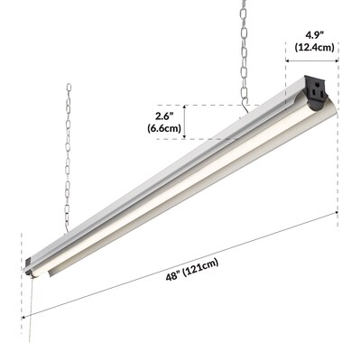 Newhouse Lighting 4 ft. Linkable LED Shop Light, 55 Watt/5K Lumens, Gray (NH-SHOP-M4FT)