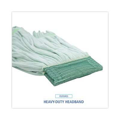 Boardwalk Microfiber Looped-End Wet Mop Head, Large, Green, 12/Carton (BWKMWTLGCT)