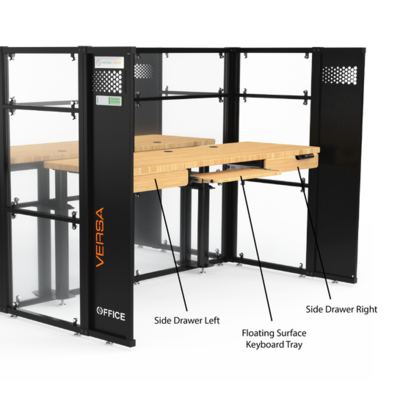 VersaDesk WorkNest 72"W Electric Adjustable Floating Surface Standing Desk, Bamboo (FSSD7224-BNB)