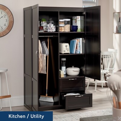 Sauder Select 71"H Storage Armoire, 2 Drawers, Cinnamon Cherry (420055)