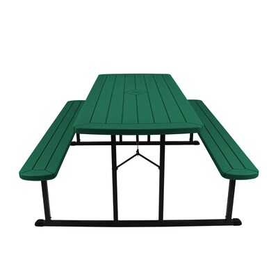 National Public Seating BMPT Series 30" x 72" Heavy Duty Picnic Folding Table, Green (BMPT3072-BK06)