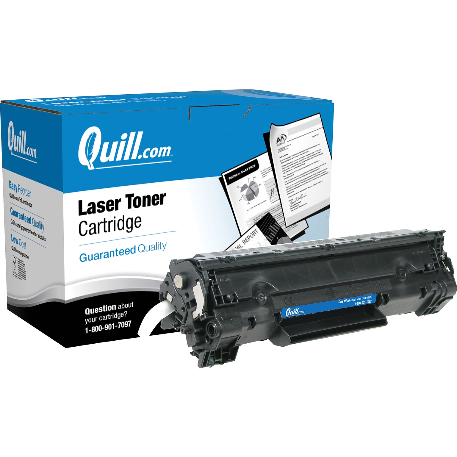 Quill Brand® Remanufactured Black Extended Yield Toner Cartridge Replacement for HP 36A (CB436A) (Lifetime Warranty)