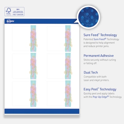 Avery Laser/Inkjet Square Multipurpose Labels, 3" x 3", White, 60/Pack (S00EVR)