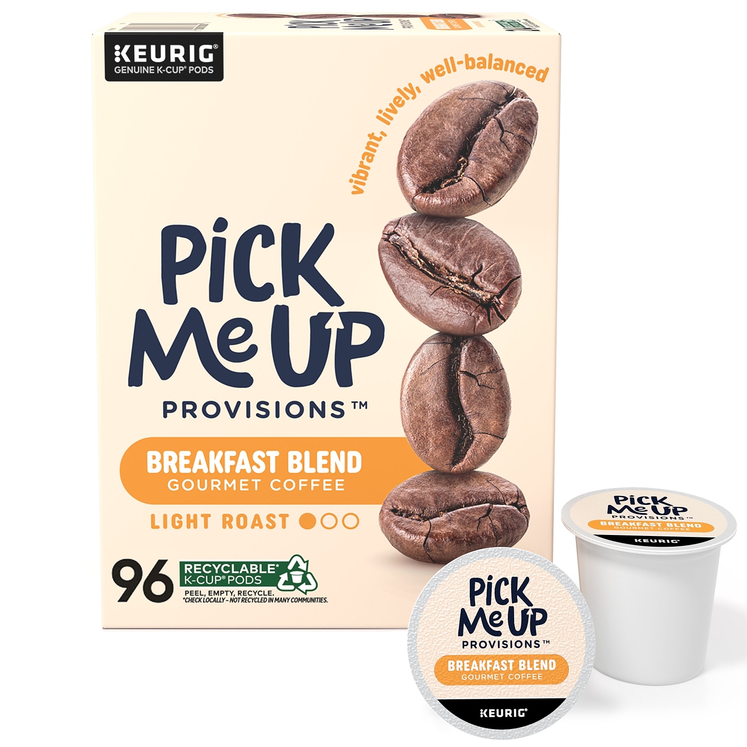 Pick Me Up Provisions™ Breakfast Blend Coffee Keurig® K-Cup® Pods, Light Roast, 96/Carton (52967CT)