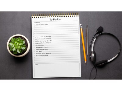 Better Office To-Do List Notepad, 8.5" x 11", Ruled, White, 50 Sheets/Pad, 3 Pads/Pack (25823-3PK)