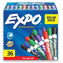 Expo Dry Erase Markers, Chisel Tip, Assorted, 36/Pack (1921061)
