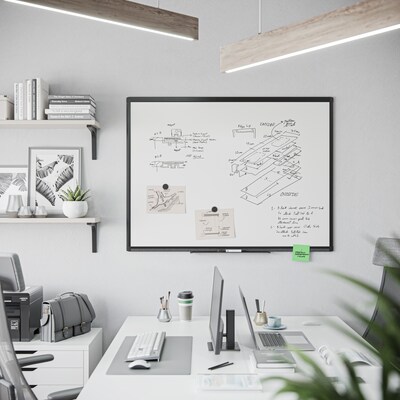 U Brands Magnetic Painted Steel Dry-Erase Whiteboard, Aluminum Frame, 4' x 3' (3011U00-01)