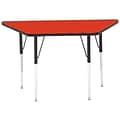 Correll® 30D x 30D x 60L Trapezoidal Heavy Duty Activity Table; Red High Pressure Laminate Top