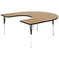 Correll® 60"D x 66"L Horseshoe Shaped Heavy Duty Activity Table; Oak High Pressure Laminate Top