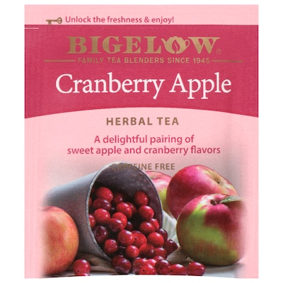 Bigelow Cranberry Apple Herbal Tea Bags, 28/Box (RCB004001)