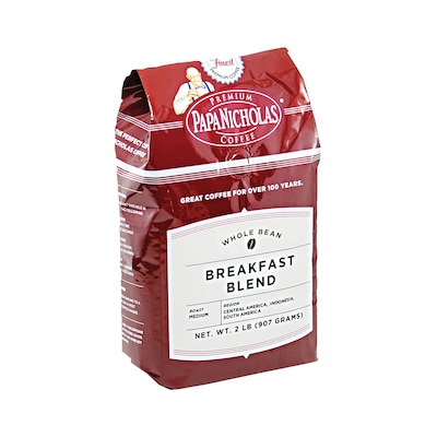 Papa Nicholas® Premium Coffee; Breakfast Blend, Whole Bean, 2lb. Bag