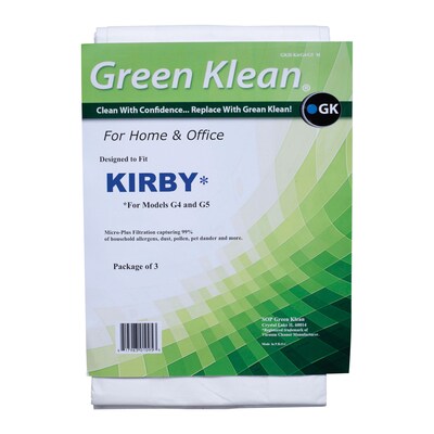 Green Klean® Replacement Vacuum Bags; Fits Kirby® G3, G4, G5, G6, Ultimate, Diamond Edition G7D vacuums, 3/pk