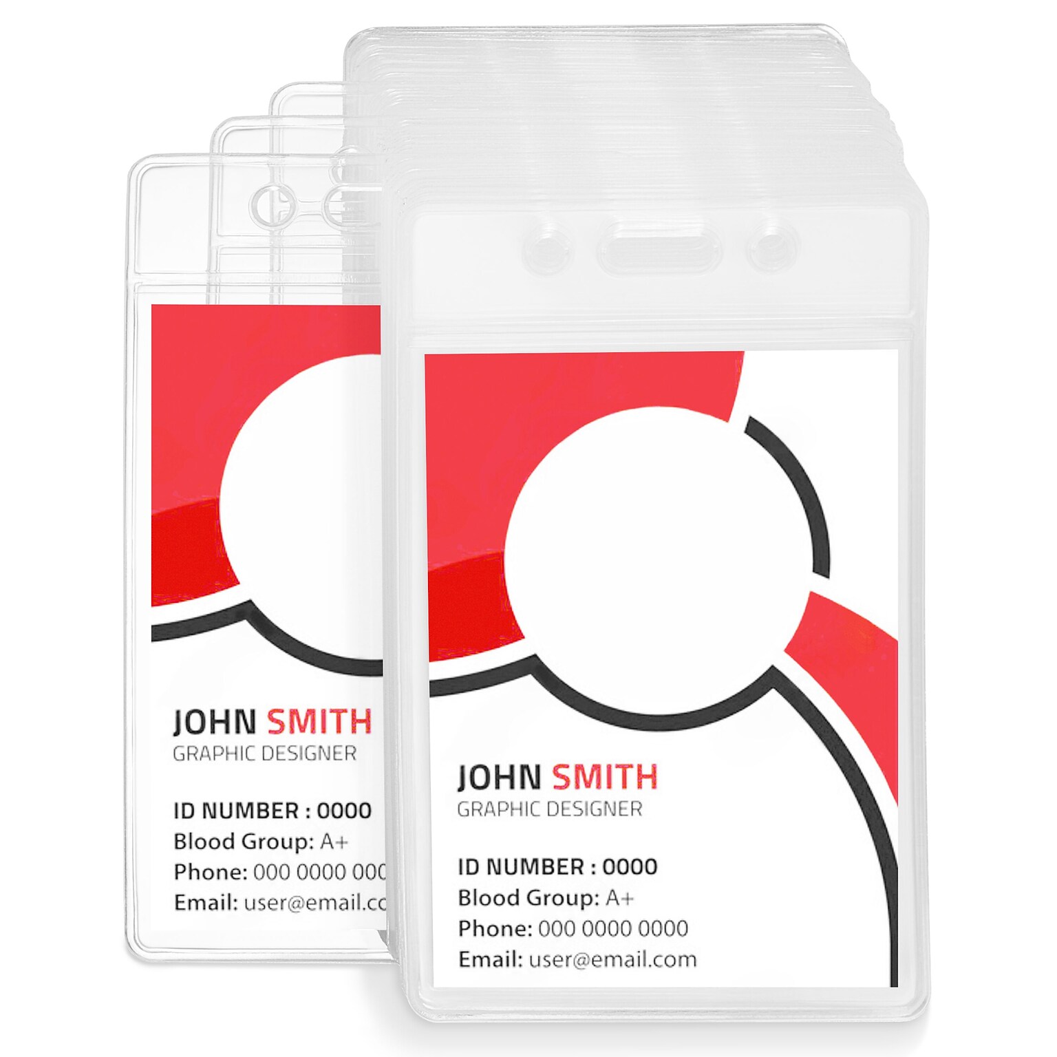 Staples ID Badge Holders, Vinyl, Clear, 50/Pack (37868-CC)