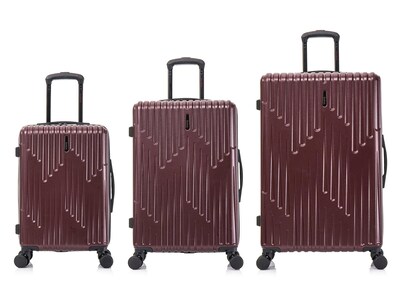 InUSA Drip Hardside Spinner Luggage Set, Wine (IUDRISML-WIN)