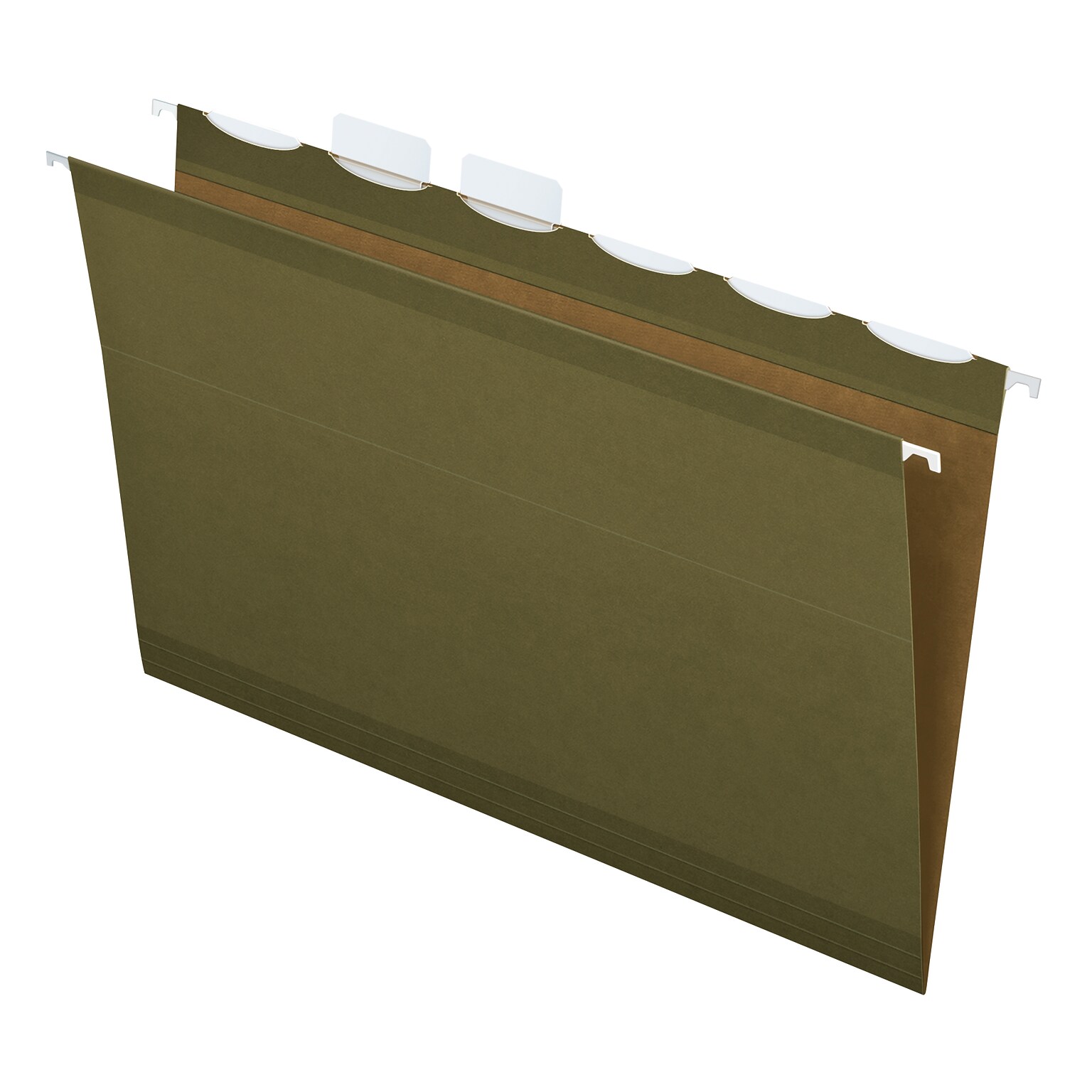 Pendaflex Ready-Tab Hanging File Folders, 6-Tab, Legal Size, Standard Green, 25/Box (PFX 42591)
