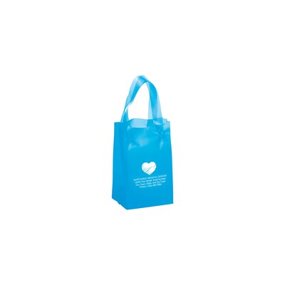 Custom Frosted Brite Shopper; Zeus, 13Hx10Wx5D