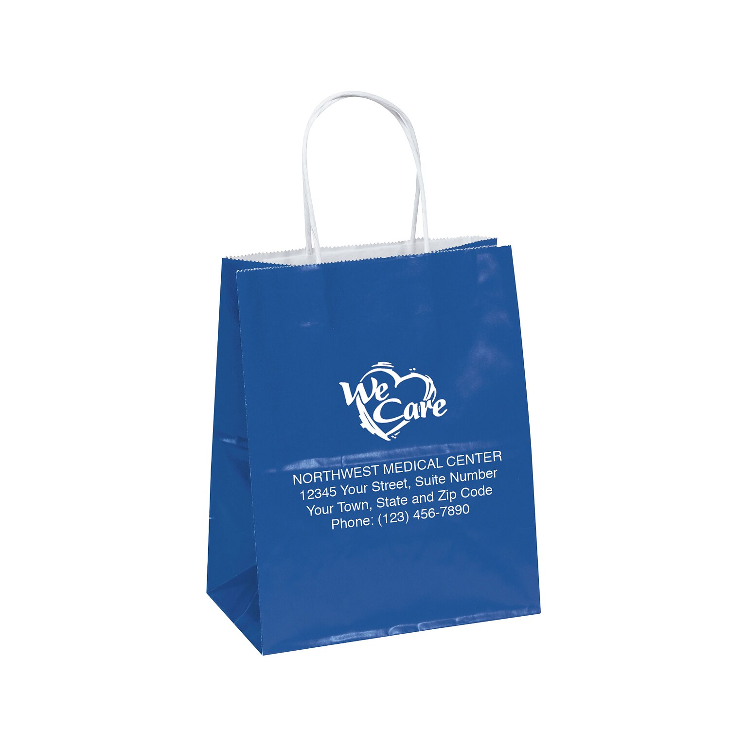 Gloss Shopper Bags; Colored, 9-3/4x7-3/4x4-3/4