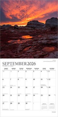 2026 Plato Sunsets 12" x 12" Monthly Wall Calendar (9798330706730)