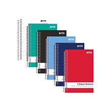 Better Office 3-Subject Notebooks, 5.5 x 9.5, Wide Ruled, 150 Sheets, 6/Pack (25646-6PK)