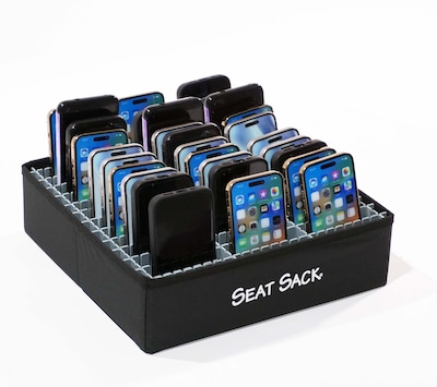 Seat Sack Cell Phone Storage Tray, 12.5 x 12.5 x 4.9, Black (PB036)
