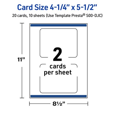 Avery Pre-Printed Gold Beads Design Matte Blank Card, White, 20/Pack (S00-DJC)