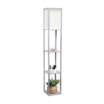 Creekwood Home Classix 62.5" Floor Lamp with Rectangular Shade, Gray (CWF-3007-GY)