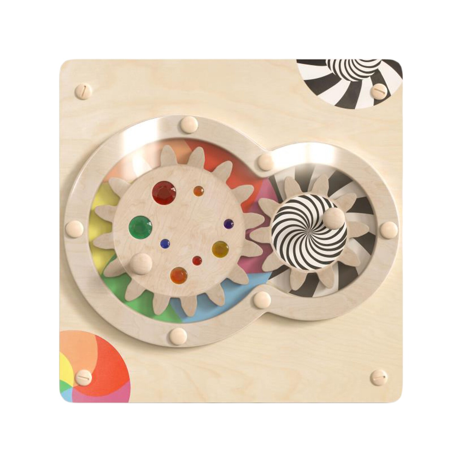 Flash Furniture Bright Beginnings Turning Gears STEAM Wall Activity Board (MK-ME14719-GG)
