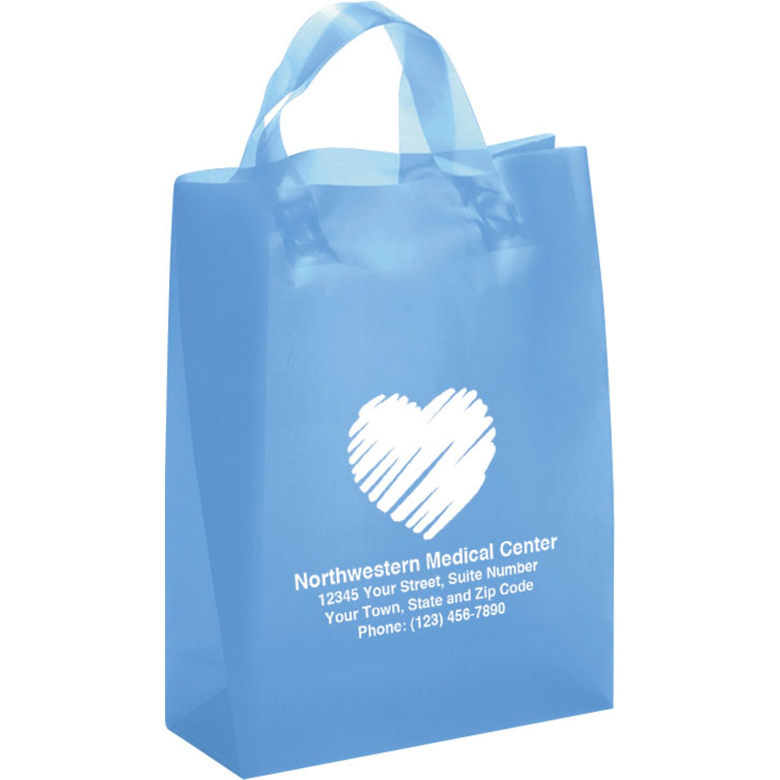 Custom Frosted Brite Shoppers; 10Hx8Wx4D