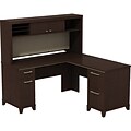 Bush Business Furniture Enterprise 60W x 60D L Shaped Desk with Hutch, Mocha Cherry,  (ENT007MR)