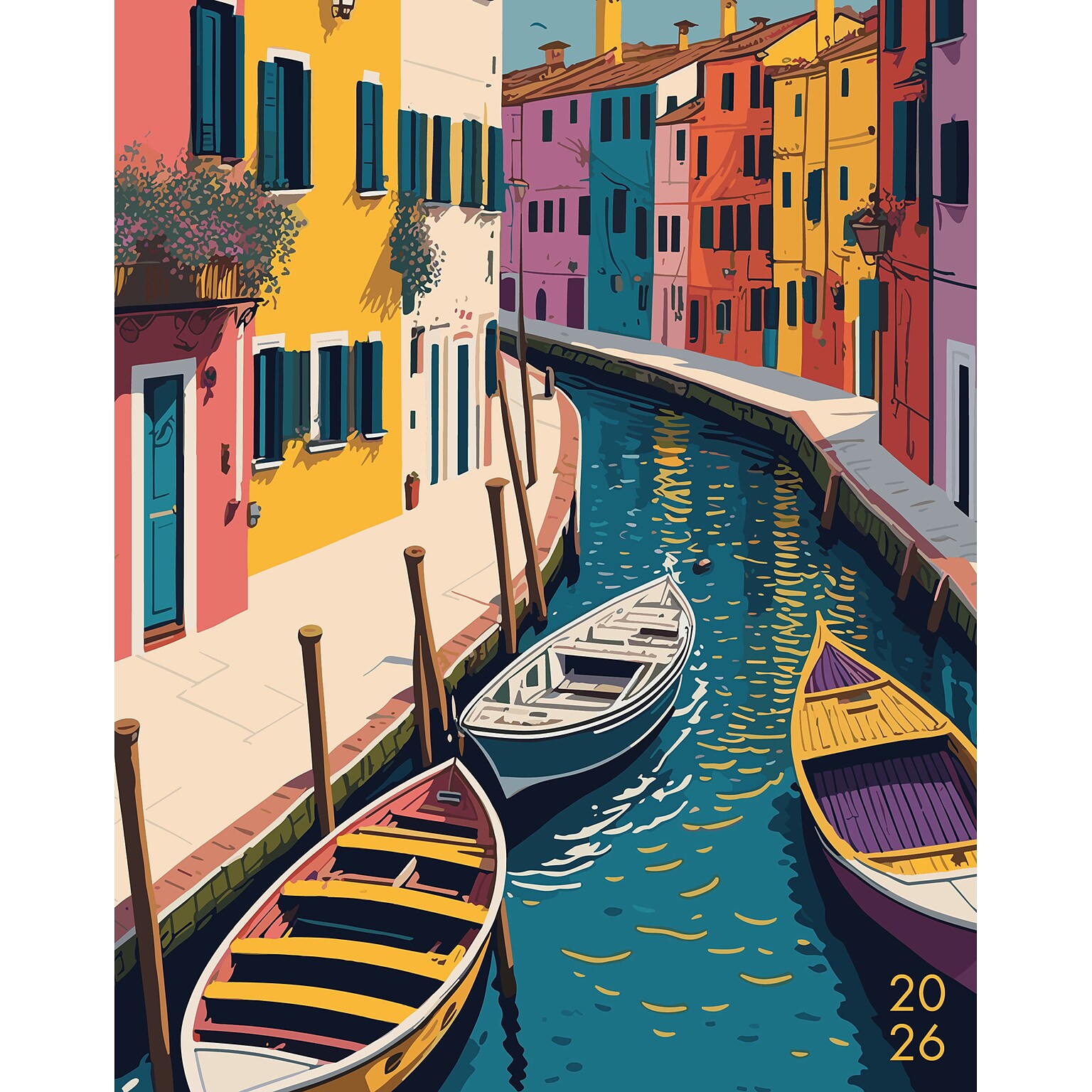 2026 Willow Creek Colorful Canal 7.5 x 9.5 Monthly Planner, Paperboard Cover (58527)