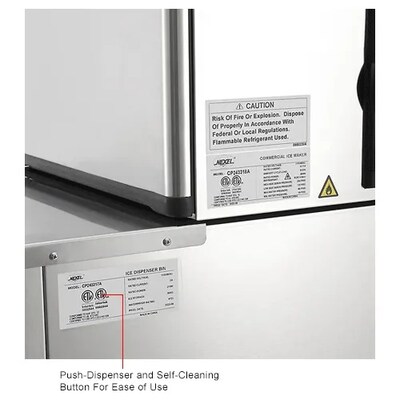 Global Industrial Nexel Ice Dispenser w/ Ice Machine & Bin, Air Cooled, 350 lbs. Production/24 Hours (243319)