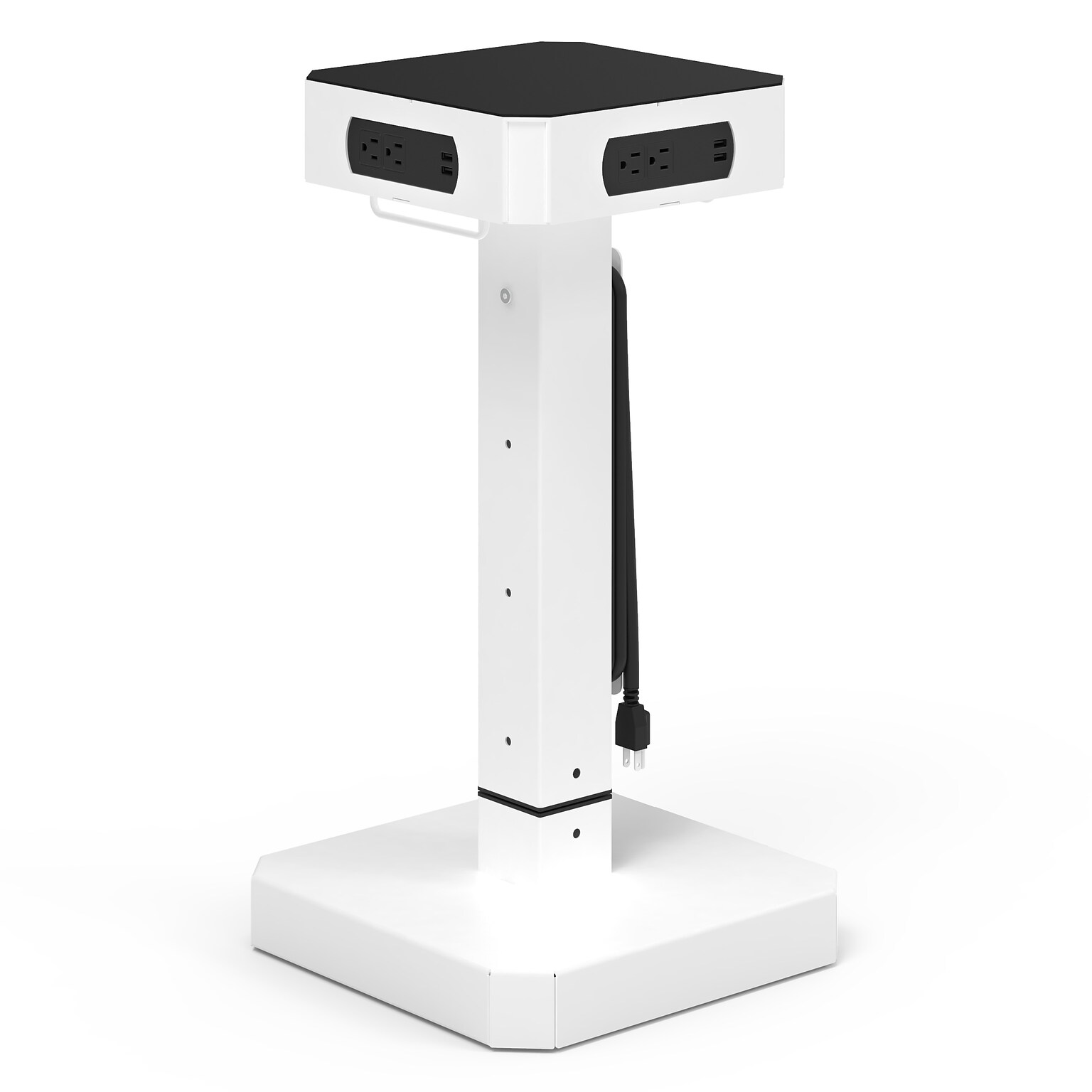 Luxor LuxPower 16-Device Mobile AC and USB Charging Tower, White, Powder-Coated Steel (LUXPWR-WH)