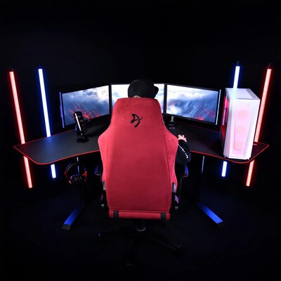 Arozzi Arena Angelo Corner Gaming Desk, Black/Red (ARENAANGELOBKM)