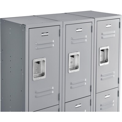 Global Industrial Infinity 78"H 3-Tier 3-Column Storage Locker, Gray (493424GY)