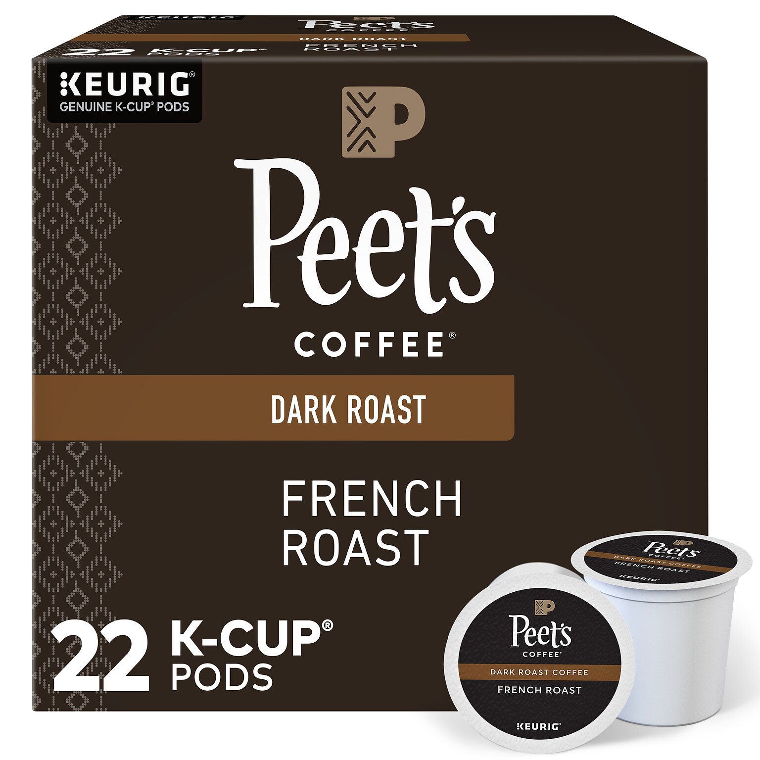Peets Coffee French Roast Coffee Keurig® K-Cup® Pods, Dark Roast, 22/Box (5000377806)