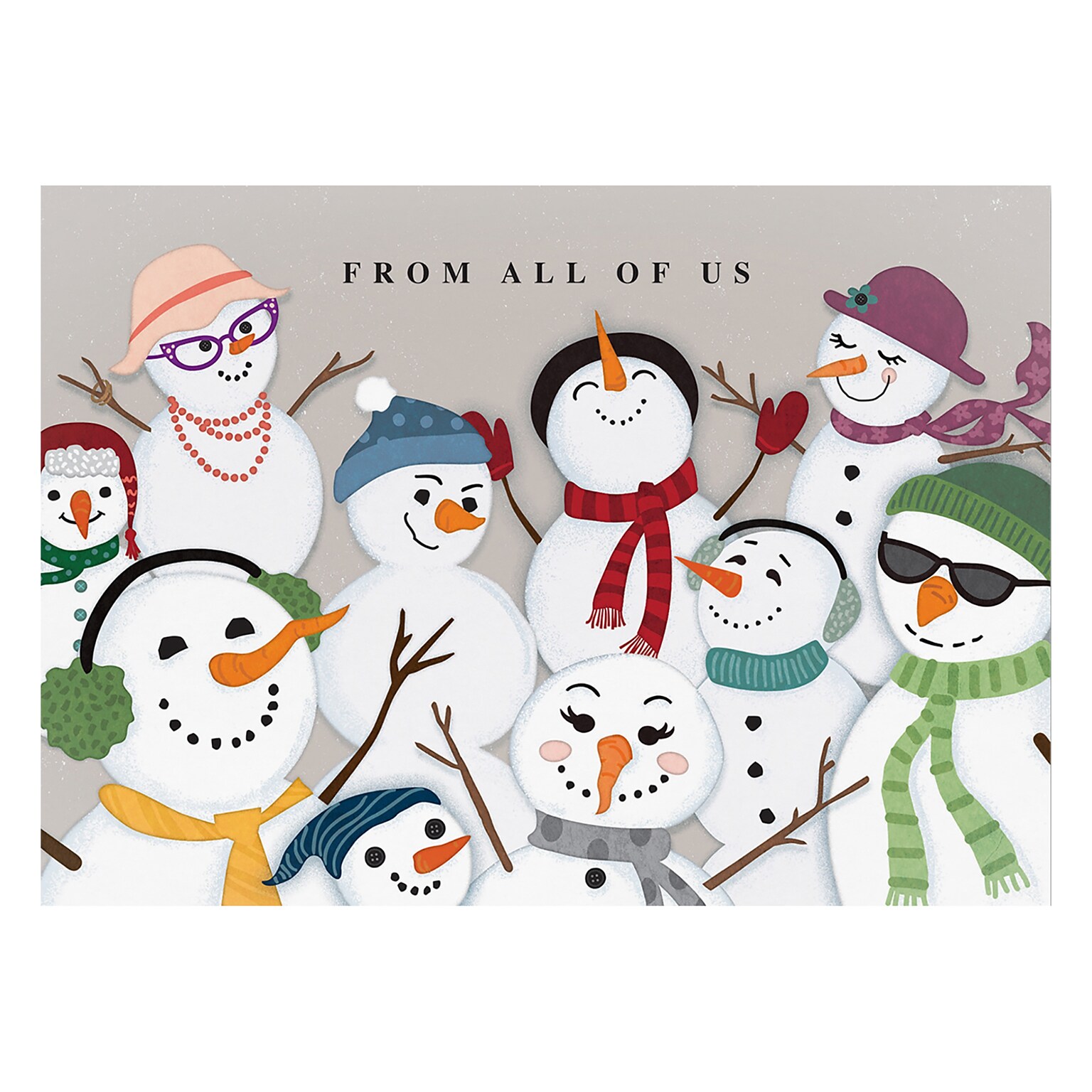 Custom Snowman Festivities Cards, with Envelopes,  7 x 5  Holiday Card, 25 Cards per Set