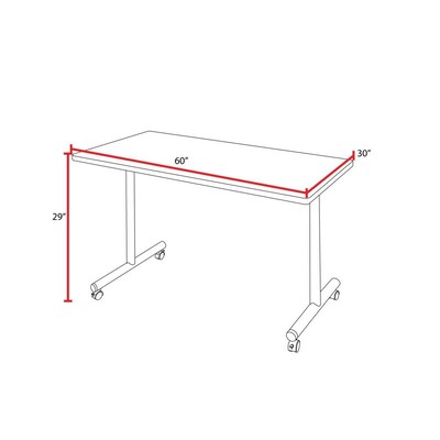 Regency Kobe Mobile T-Base Training Seminar Table, 60" x 30", Noble Oak (MKTRCC6030NO)