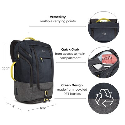 Solo New York Everyday Max Laptop Backpack, Large, Navy (ACV732-4)