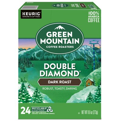 Green Mountain Double Diamond Coffee, Dark Roast, Keurig® K-Cup® Pods, 96/Carton (GMT4066CT)